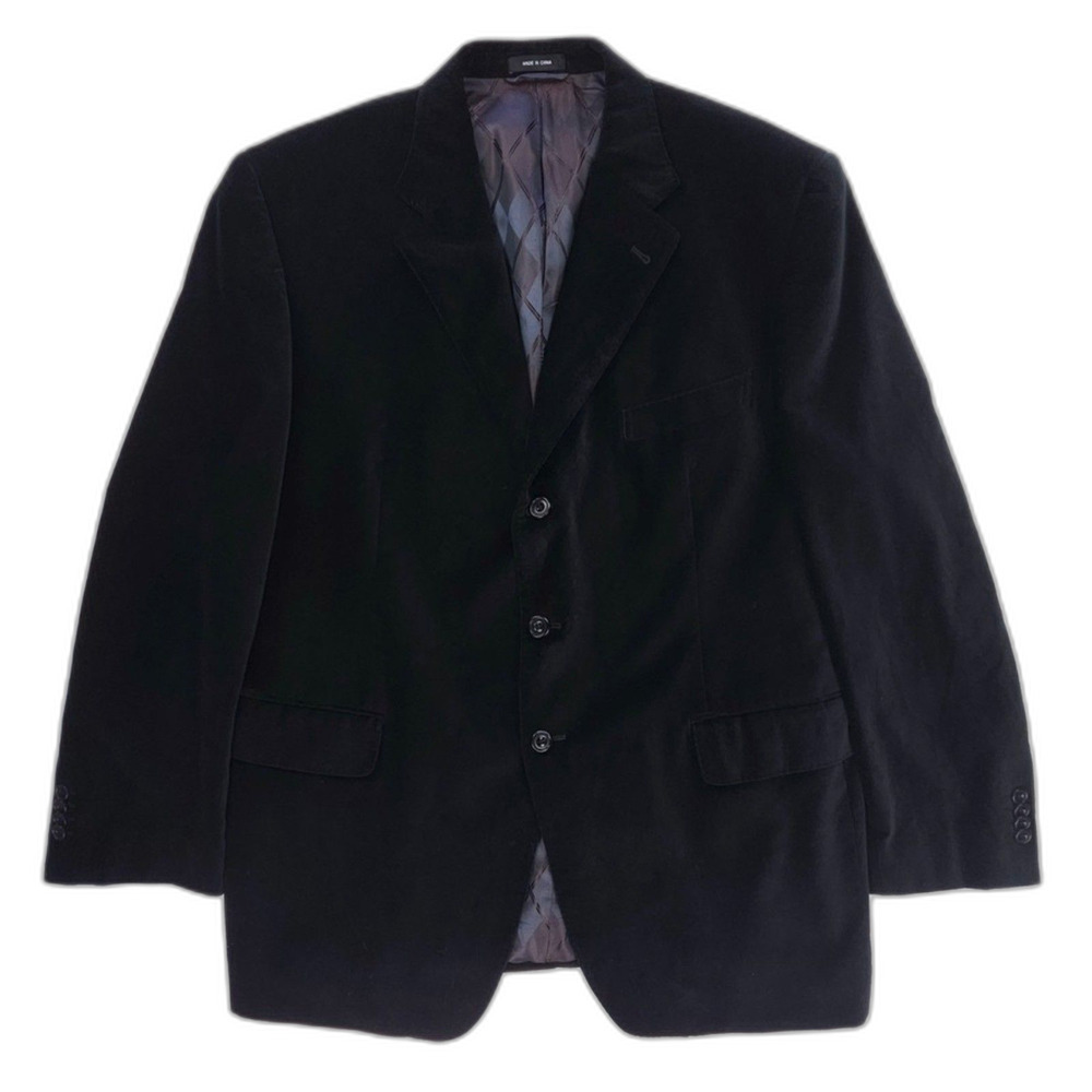 SEAN JOHN Velvet Blazer Suit Jacket Old Money Preppy Quiet Luxury Dressy Black